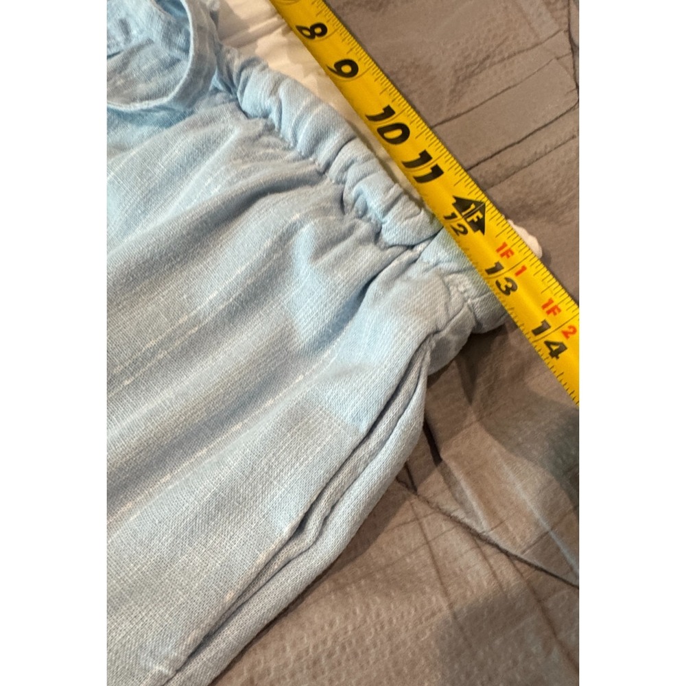 Sincerely Jules Striped Wide Leg Paperbag Pants Women's S Linen Blend Coastal - Picture 10 of 12